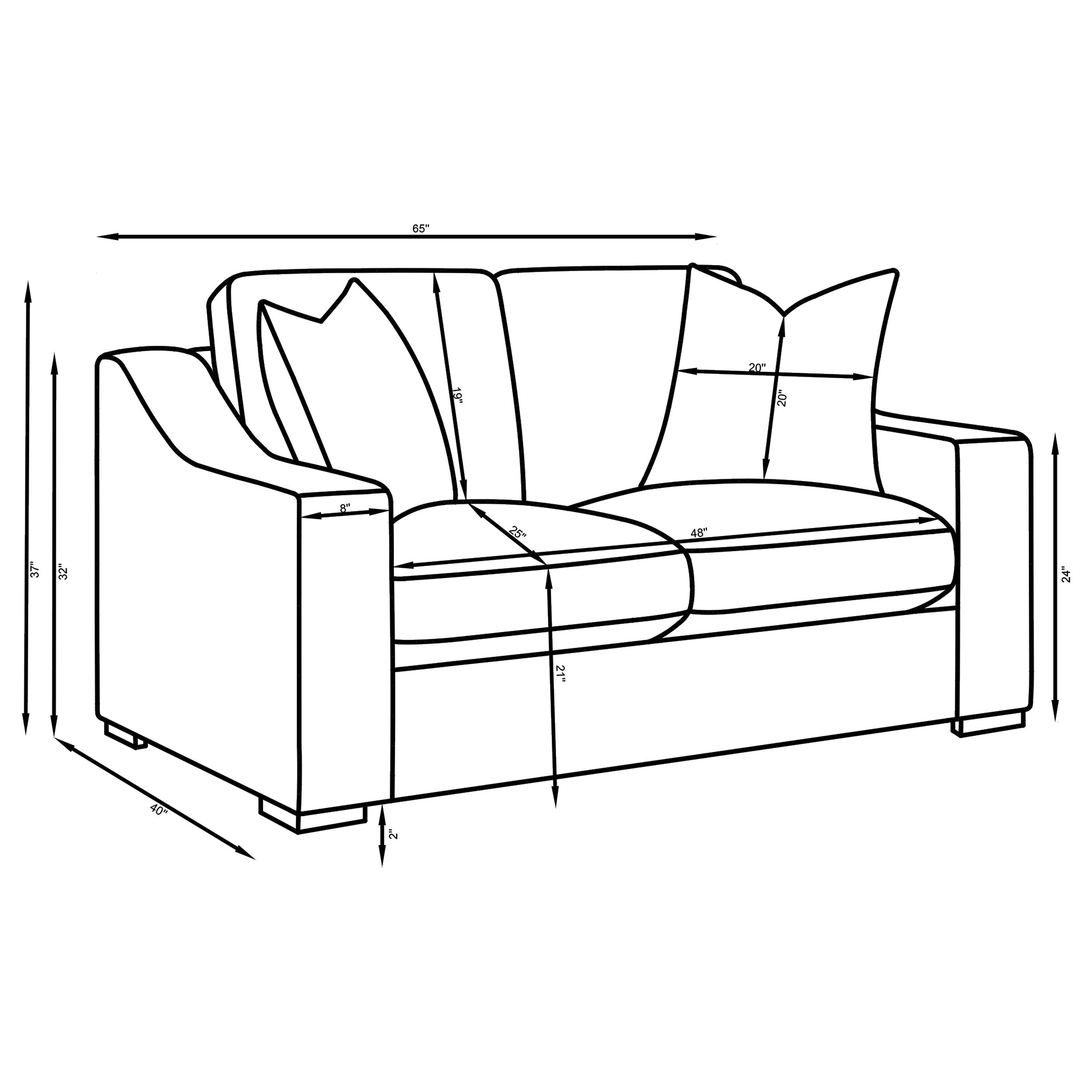 Ashlyn Upholstered Sloped Arms Loveseat White