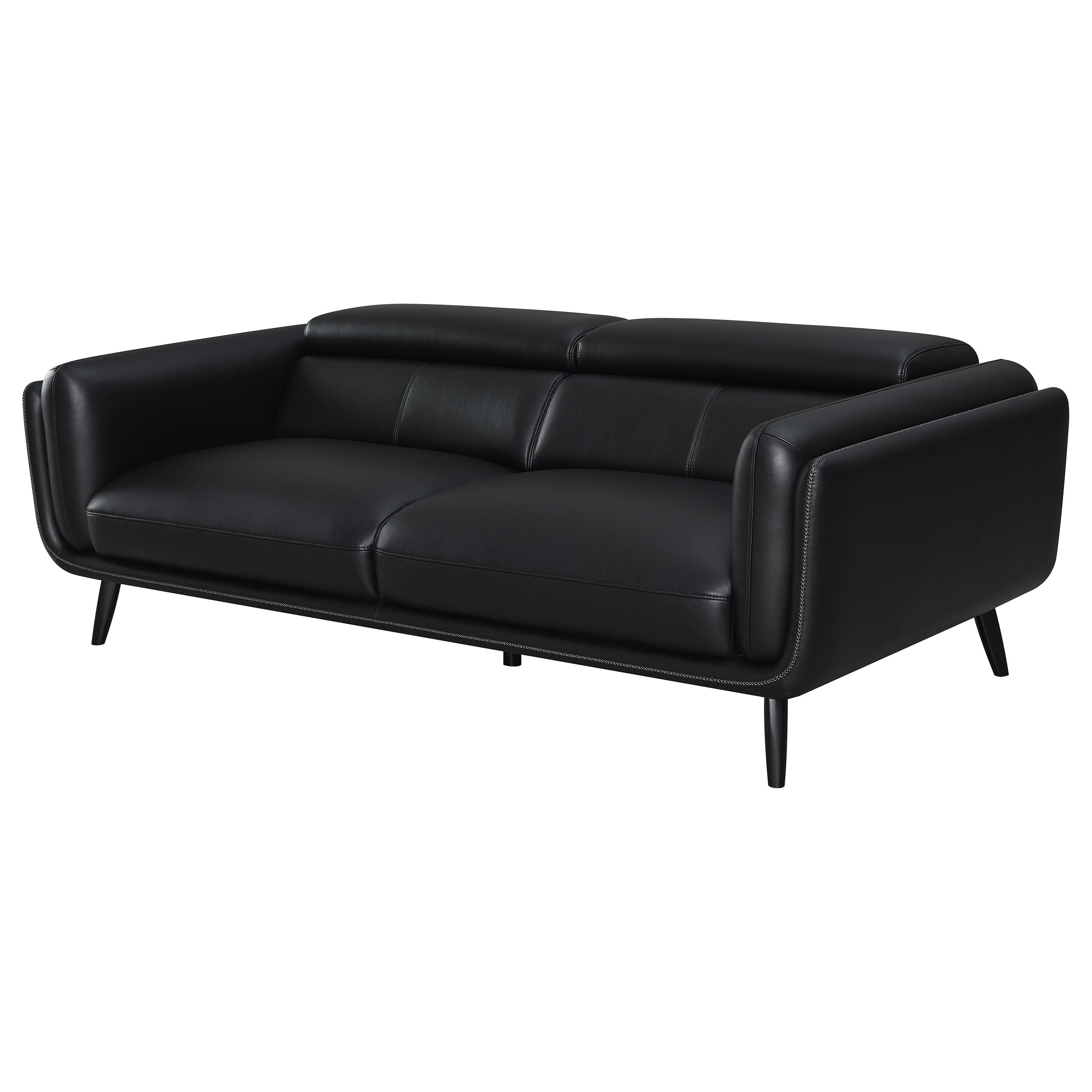 Shania Track Arms Sofa with Tapered Legs Black