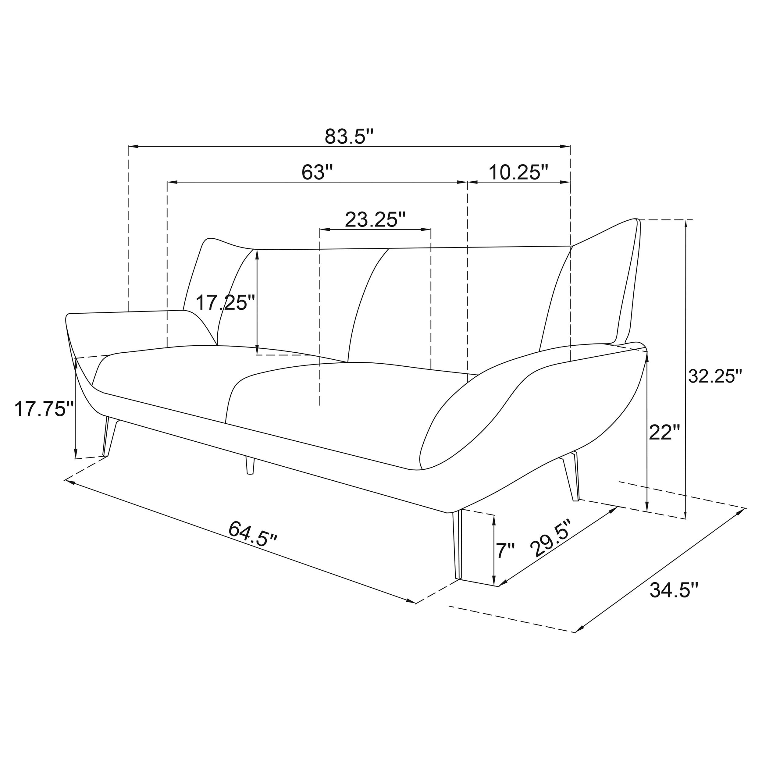 Acton 2-piece Upholstered Flared Arm Sofa Set Teal Blue