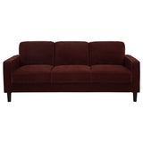 Ruth 77-inch Fabric Upholstered Track Arm Sofa Rust Red