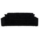 Jacana Corduroy Upholstered Dual Power Chaise Sofa Black