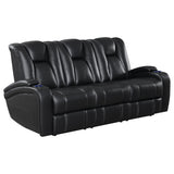 Delange Power^2 Sofa with Headrests Black