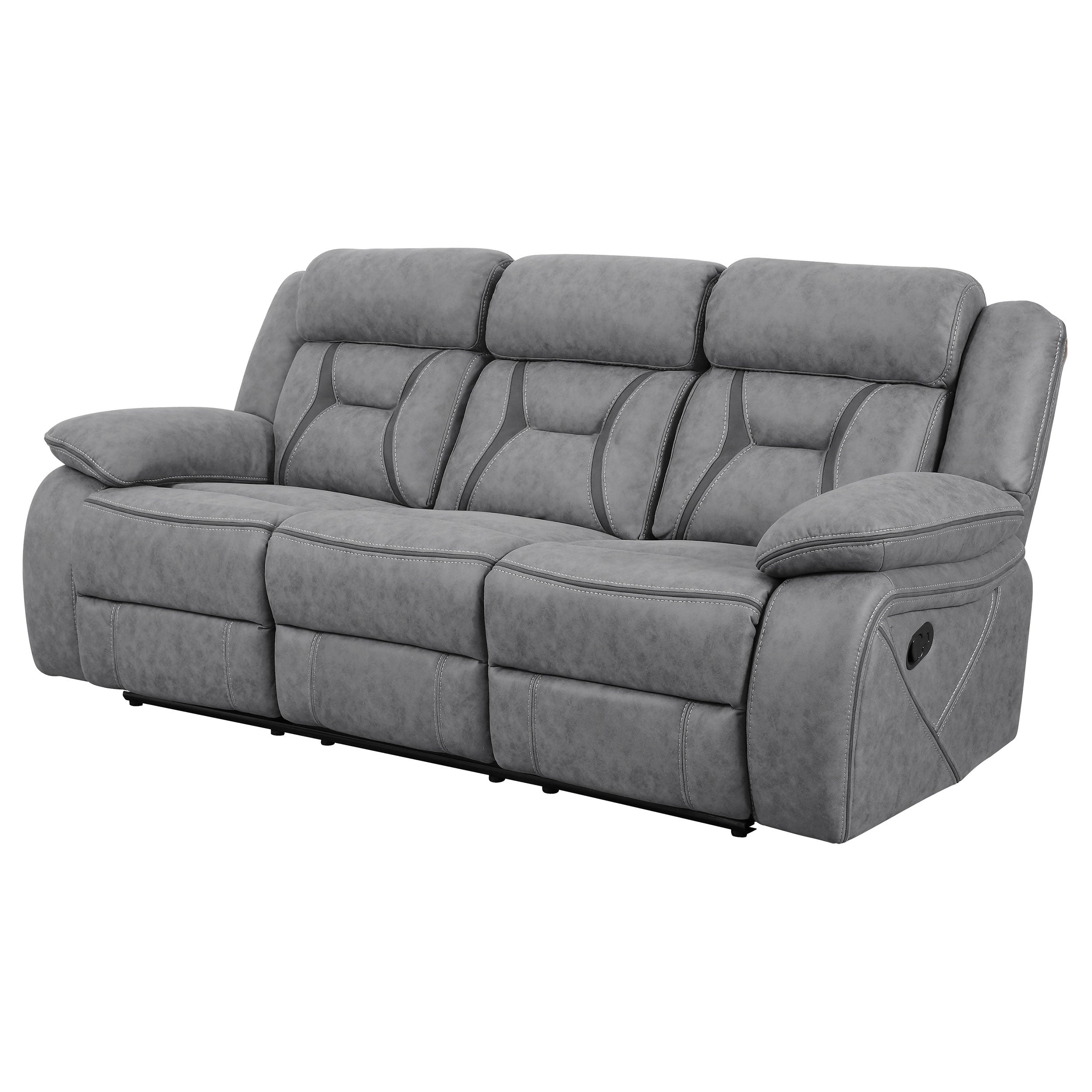 Higgins Pillow Top Arm Upholstered Motion Sofa Grey