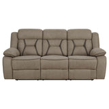 Higgins Pillow Top Arm Upholstered Motion Sofa Tan