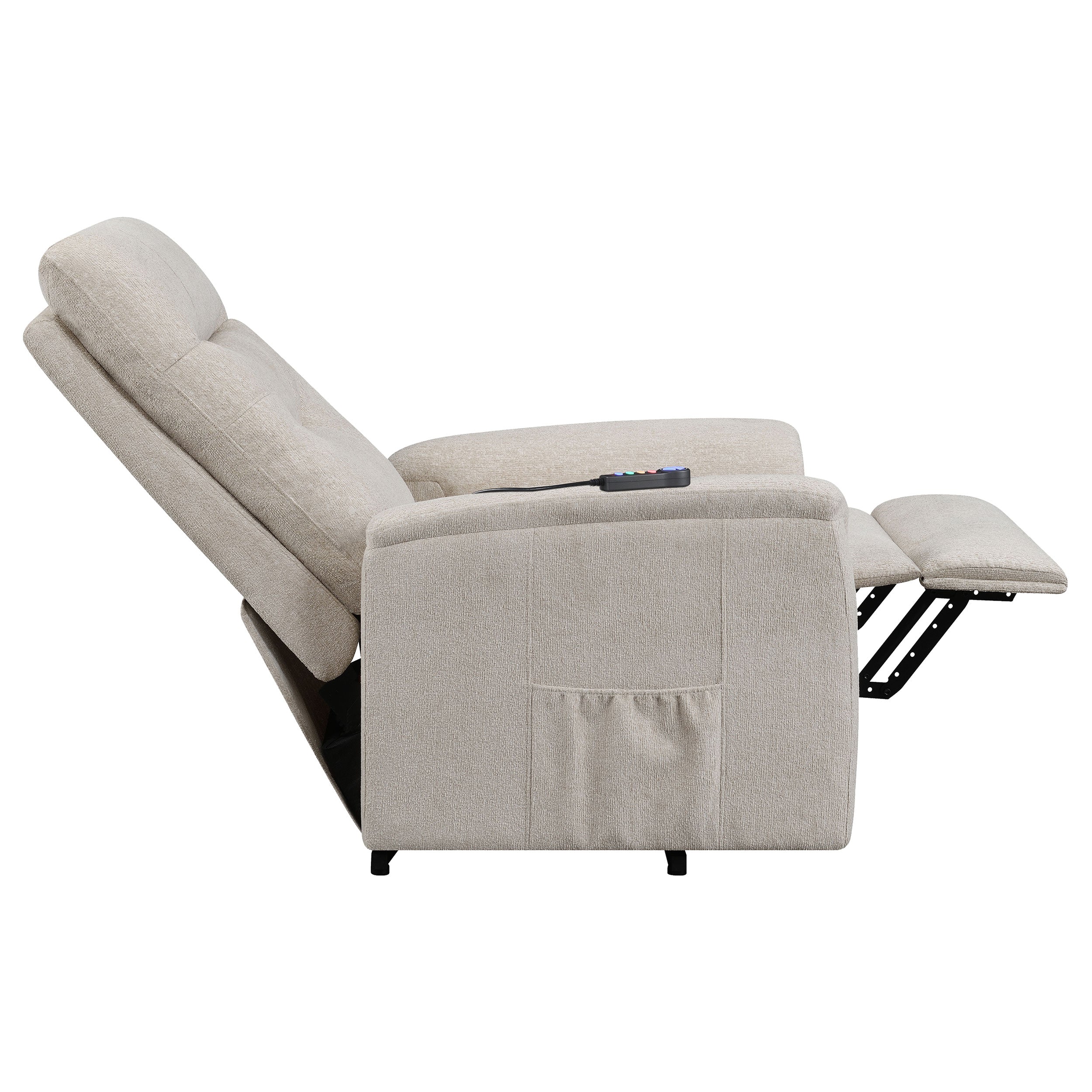 Henrietta Power Lift Recliner with Storage Pocket Beige