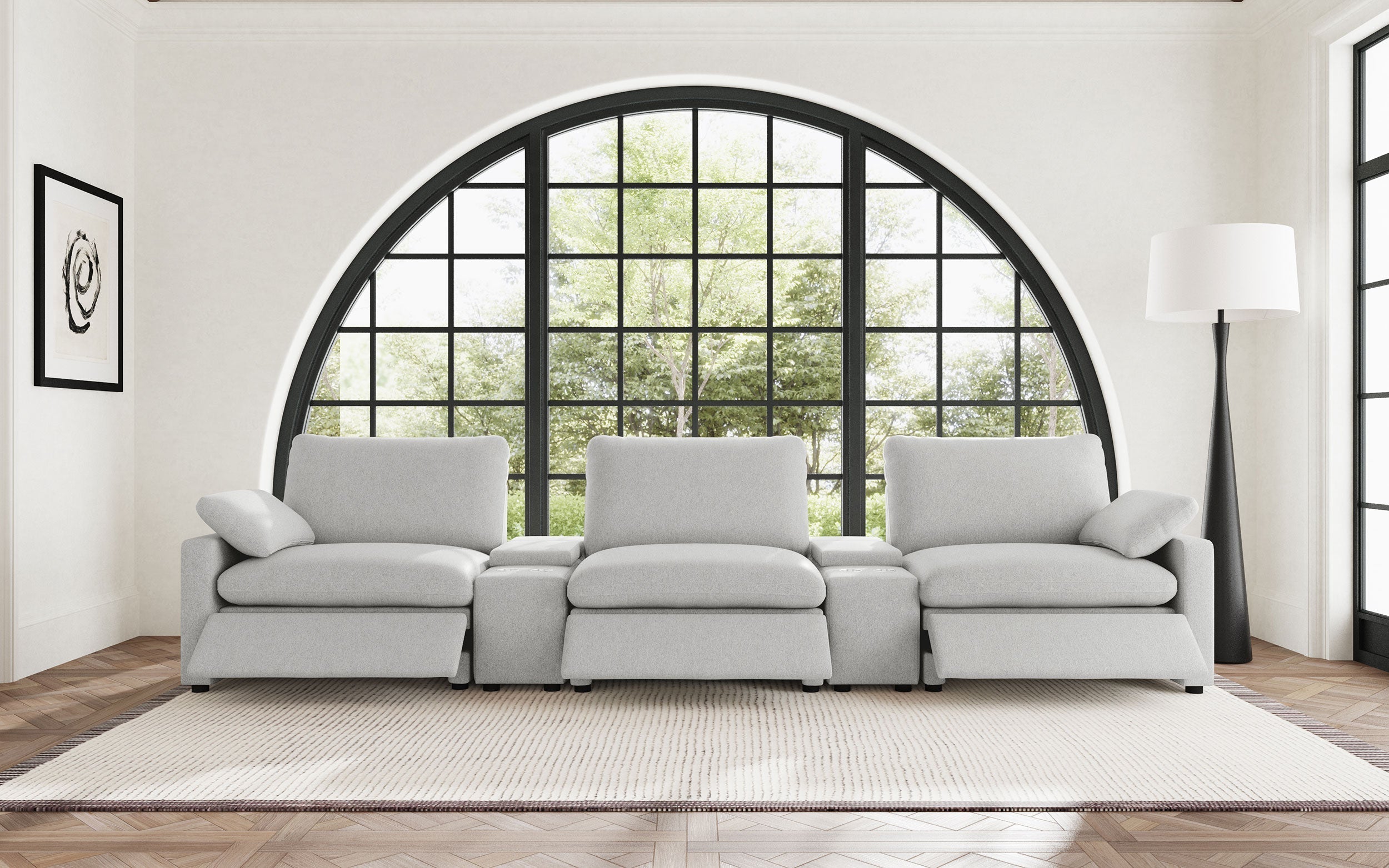 Collins  Power Reclining Home Theater Seating Dark Grey