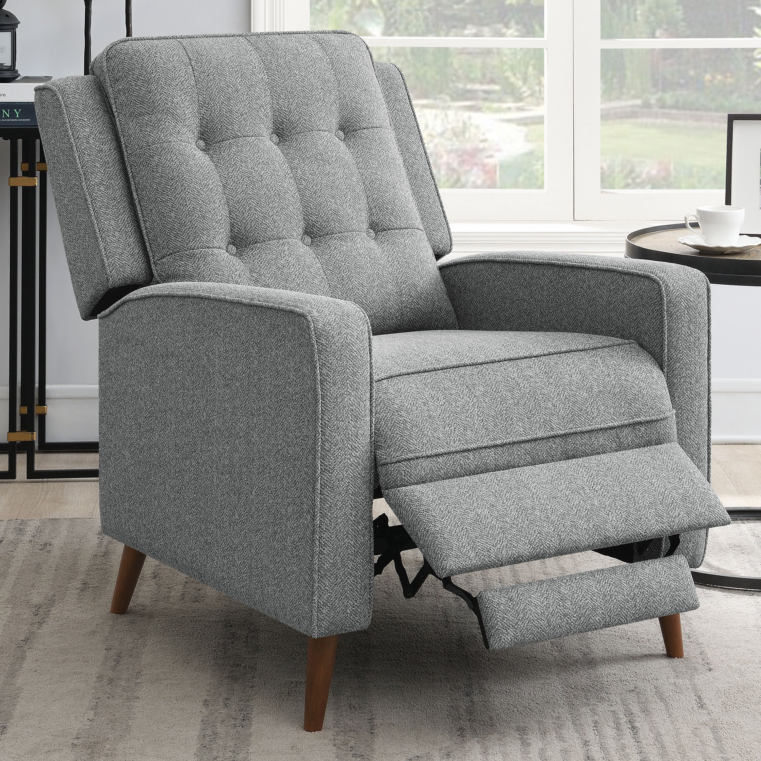 Davidson Upholstered Tufted Push Back Recliner Brown