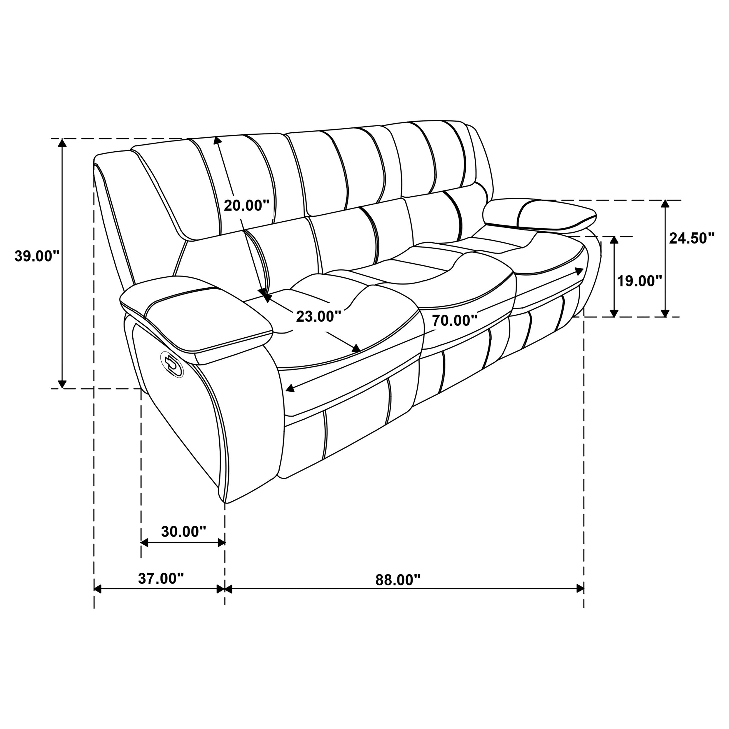 Camila Upholstered Motion Reclining Sofa Red Faux Leather