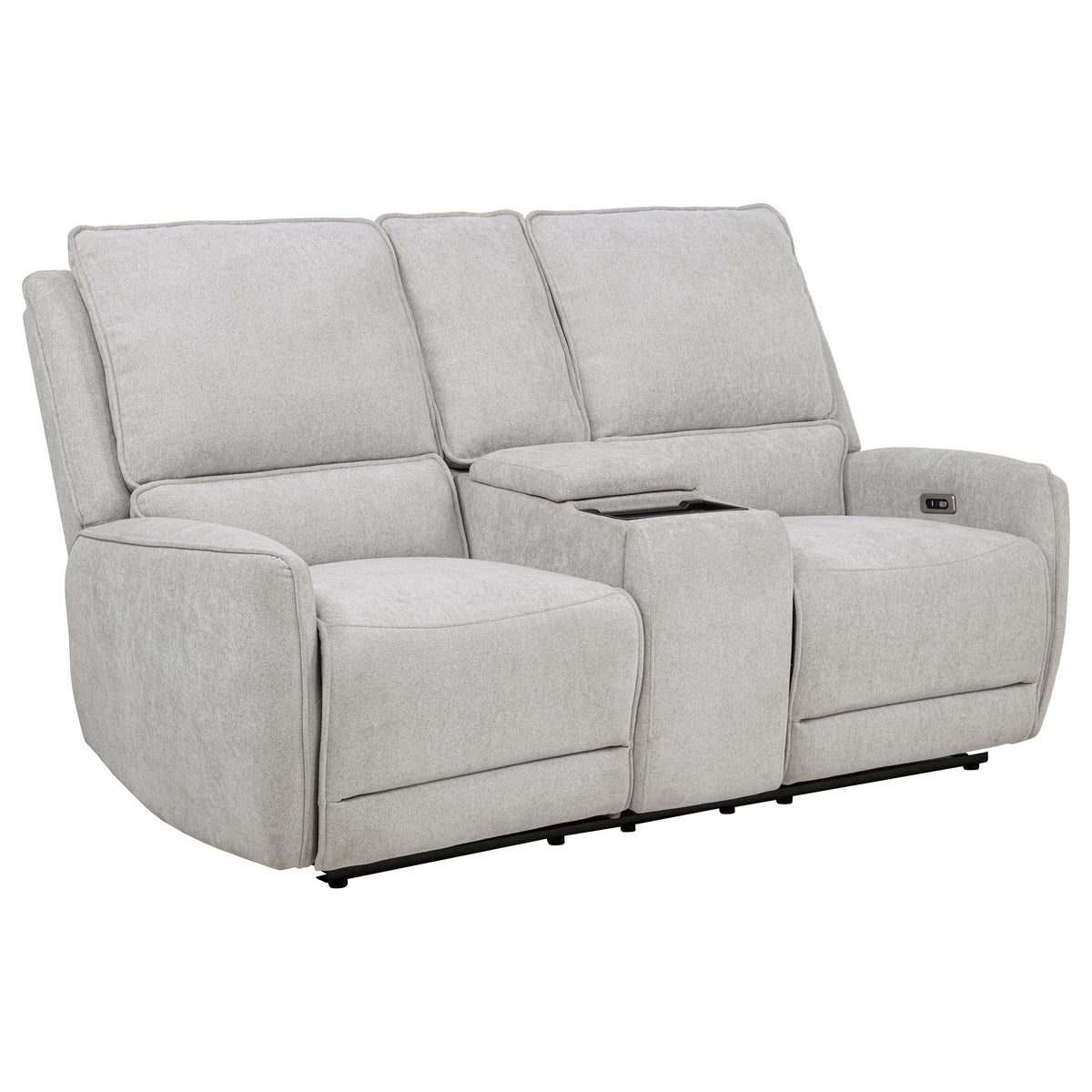 Sylmar Chenille Upholstered Power Reclining Loveseat Grey