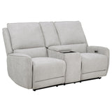 Sylmar Chenille Upholstered Power Reclining Loveseat Grey