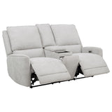 Sylmar Chenille Upholstered Power Reclining Loveseat Grey