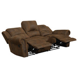 Sir Rawlinson Rolled Arm Motion Sofa with Nailhead Trim Buckskin Brown