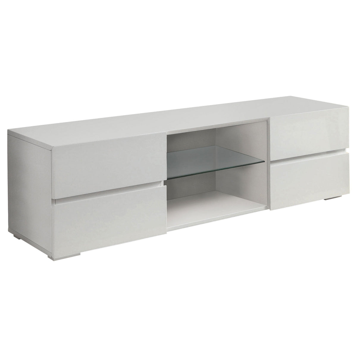 Galvin 4-drawer Wood 55-inch TV Stand White High Gloss