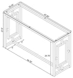 Merced Rectangle Glass Top Sofa Table Nickel