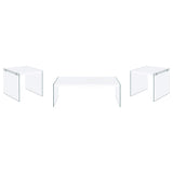 Opal Coffee and End Table Set White High Gloss