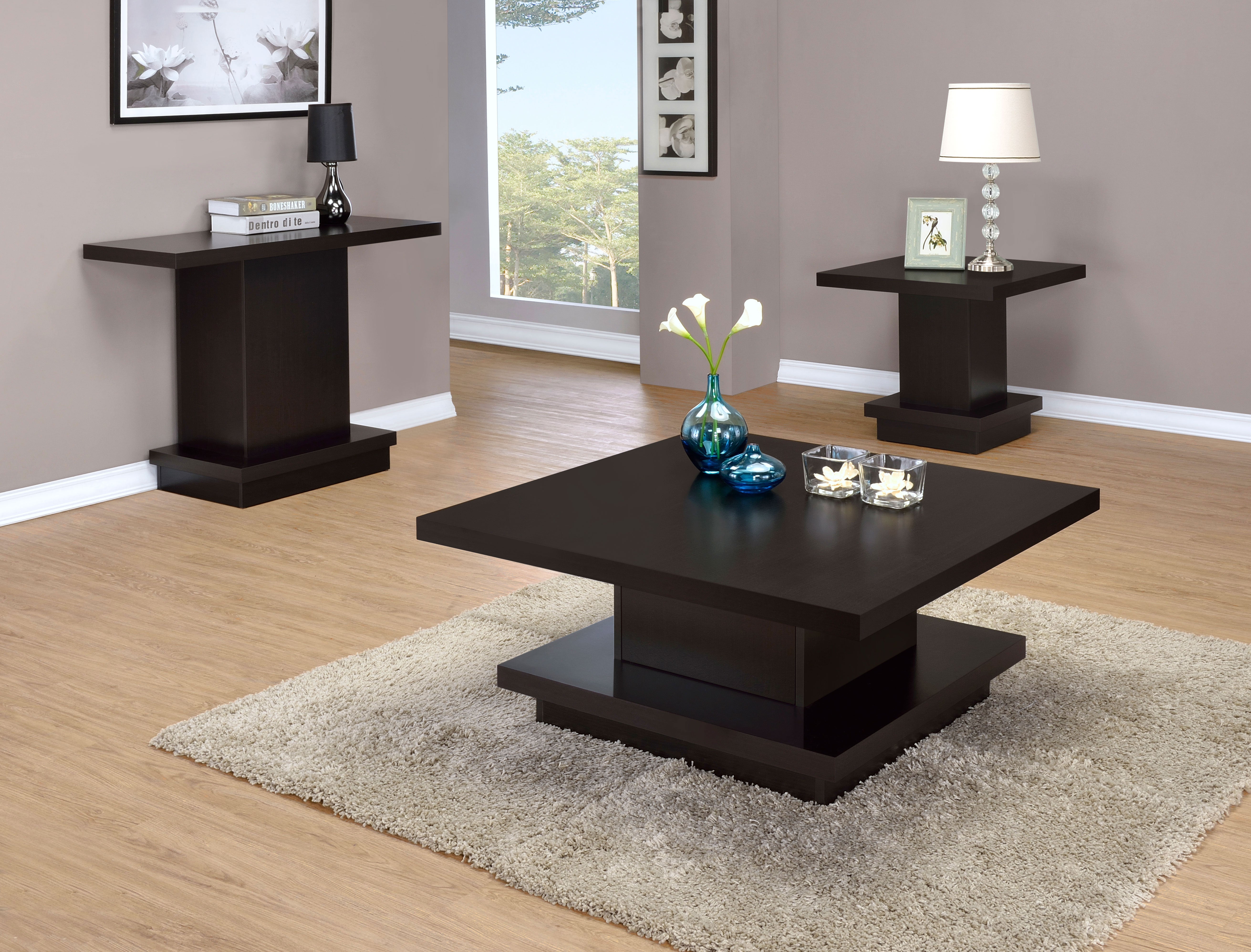 Reston Pedestal Sofa Table Cappuccino