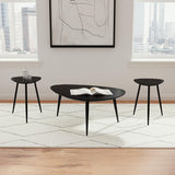 Odessa  Triangular Coffee and End Table Set Black