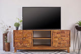 4-door TV Console Natural Sheesham