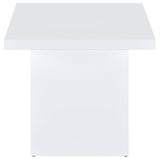 Devar Square Engineered Wood Side End Table White High Gloss