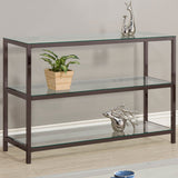 Trini Sofa Table with Glass Shelf Black Nickel