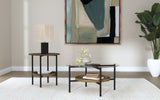 Delfin  Round Coffee and End Table Set Brown