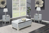 Gillian Mirrored Coffee and End Table Set Silver