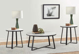 Hugo Coffee and End Table Set White Faux Marble