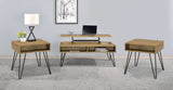 Fanning Lift Top Coffee and End Table Set Golden Oak