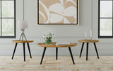 Zoe  Mango Wood Coffee and End Table Set Natural