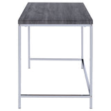 Kravitz Rectangular Writing Desk Weathered Grey and Chrome