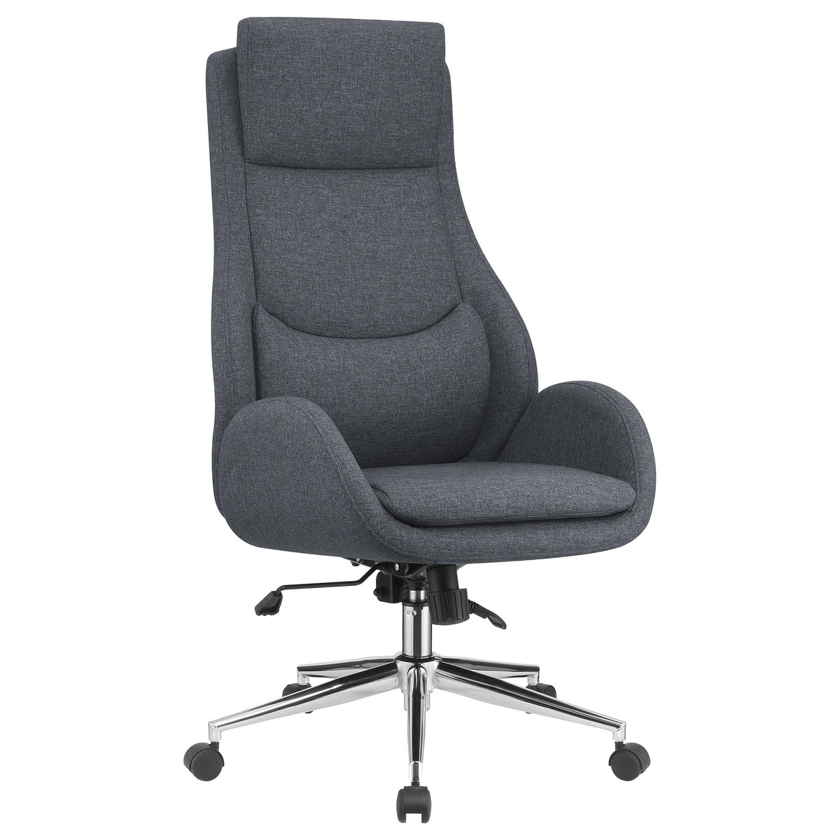 Cruz Upholstered Office Chair with Padded Seat Grey and Chrome