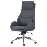 Cruz Upholstered Office Chair with Padded Seat Grey and Chrome