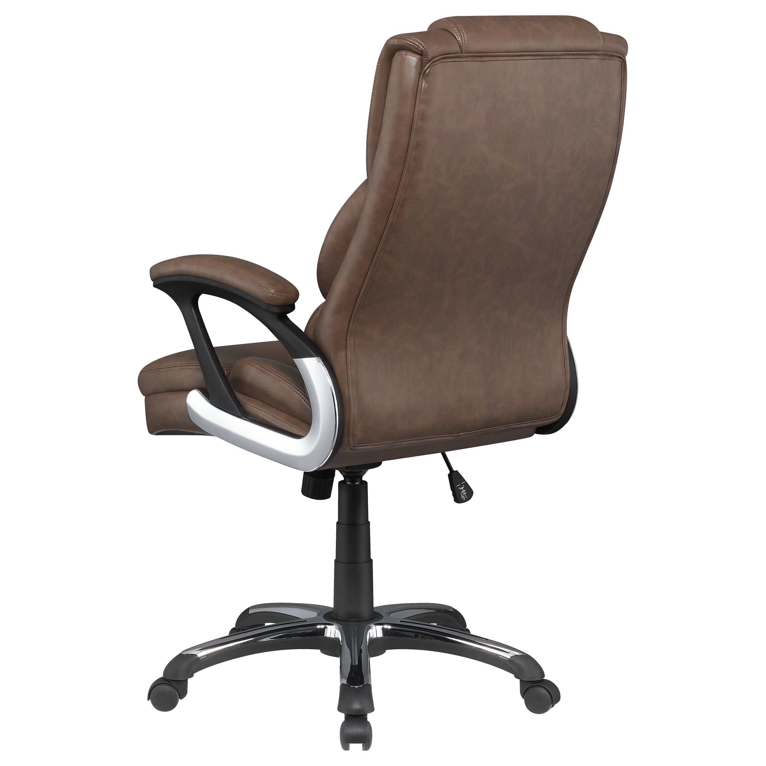 Nerris Adjustable Height Office Chair with Padded Arm Brown and Black