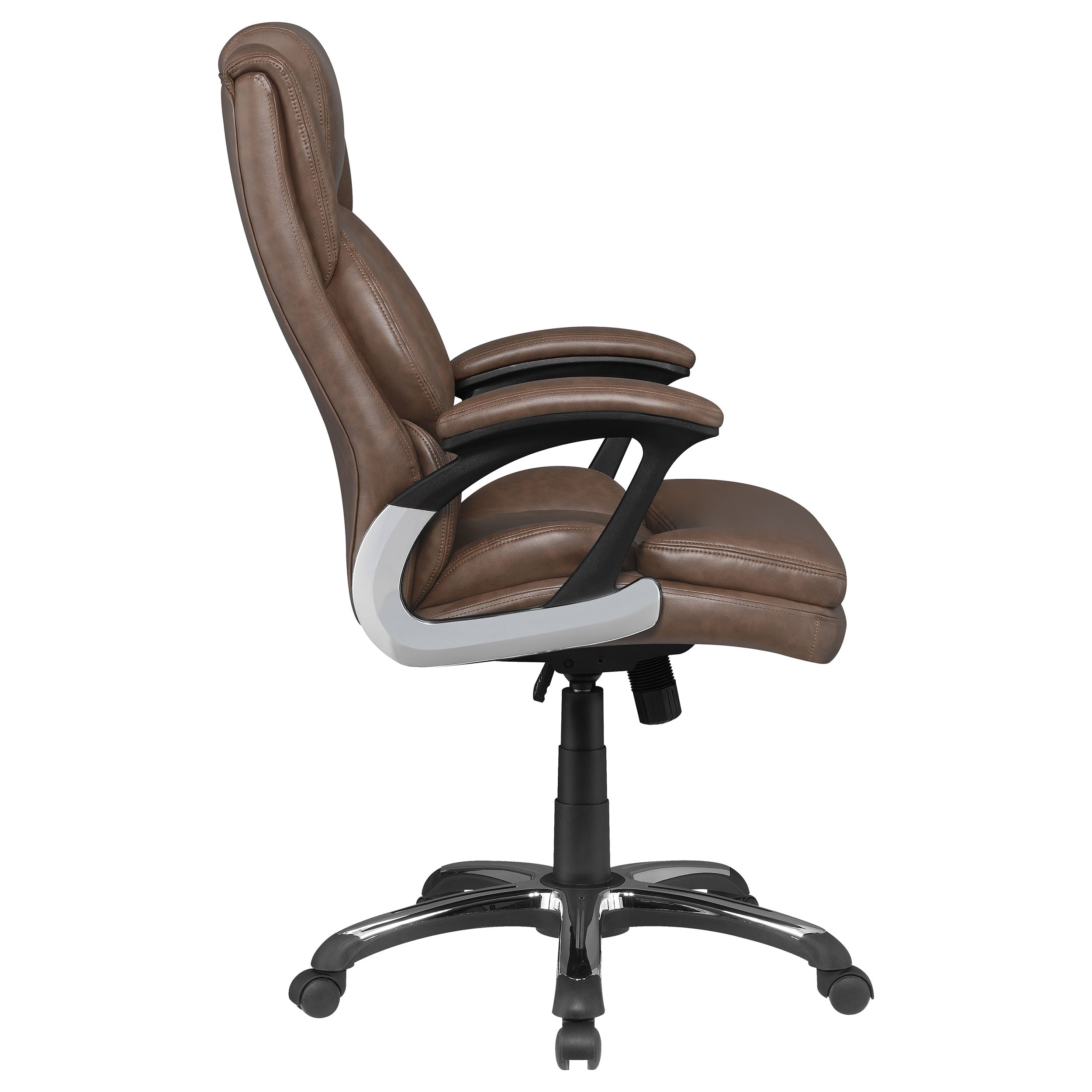 Nerris Adjustable Height Office Chair with Padded Arm Brown and Black