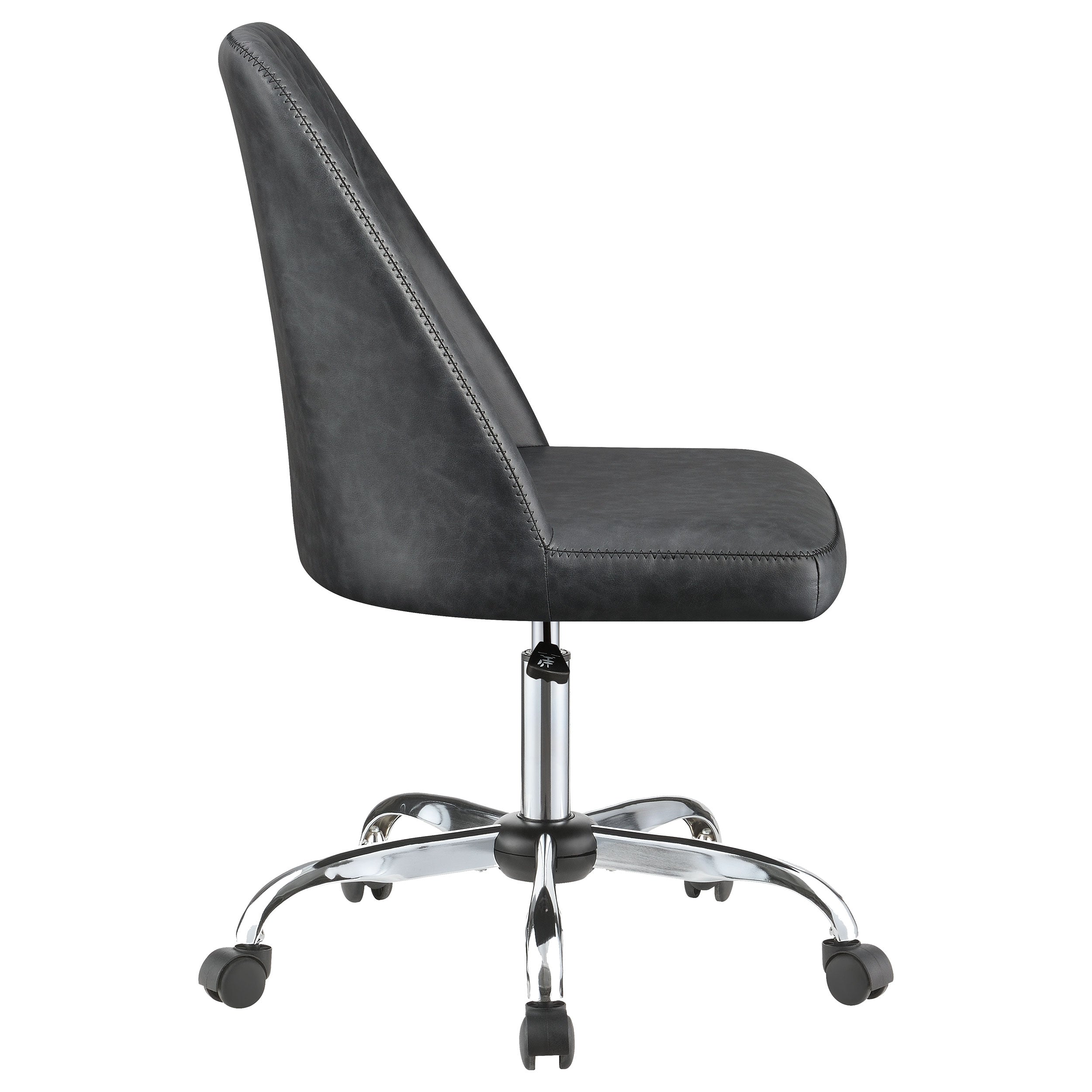 Althea Upholstered Tufted Back Office Chair Grey and Chrome