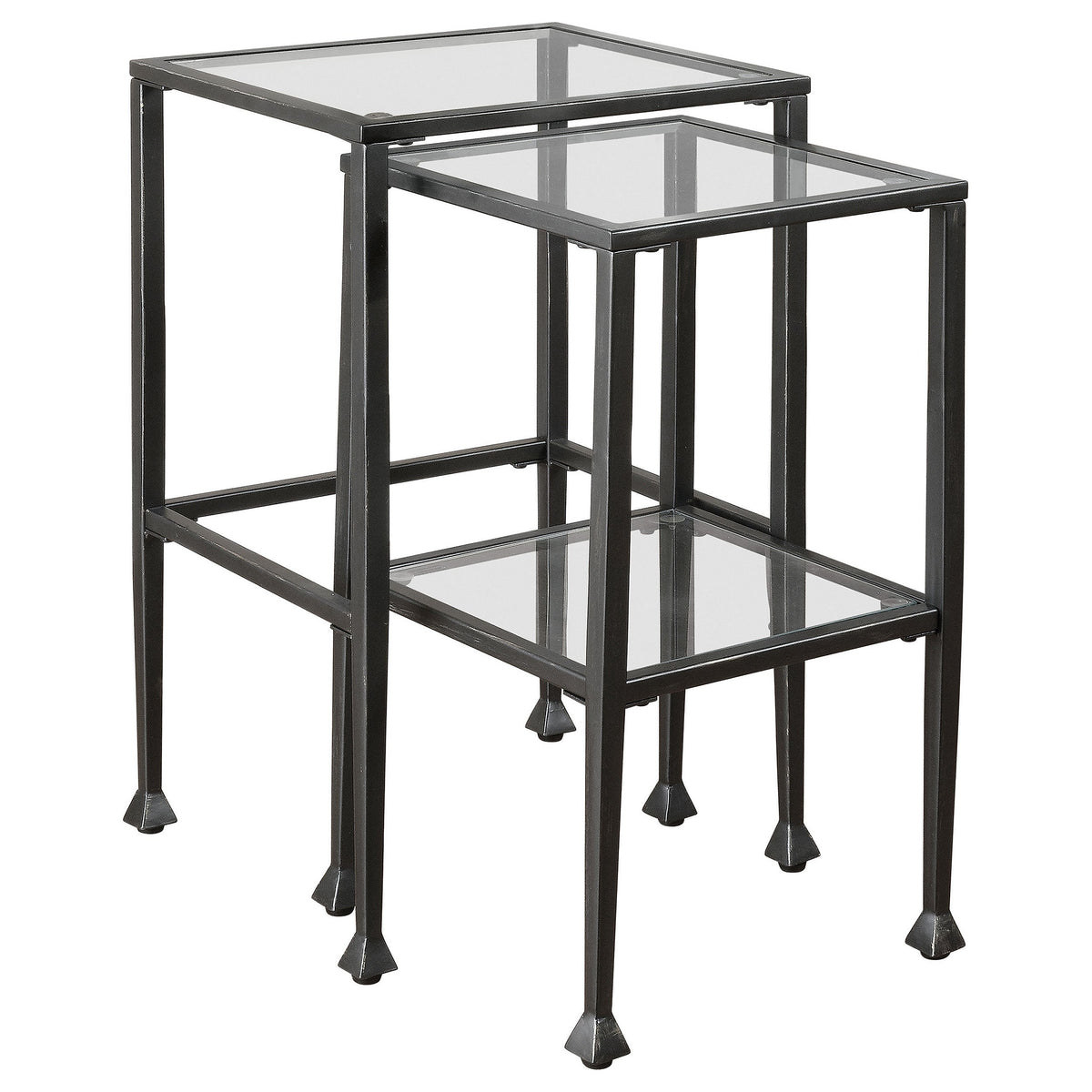 Leilani  Glass Top Nesting Table Set Black