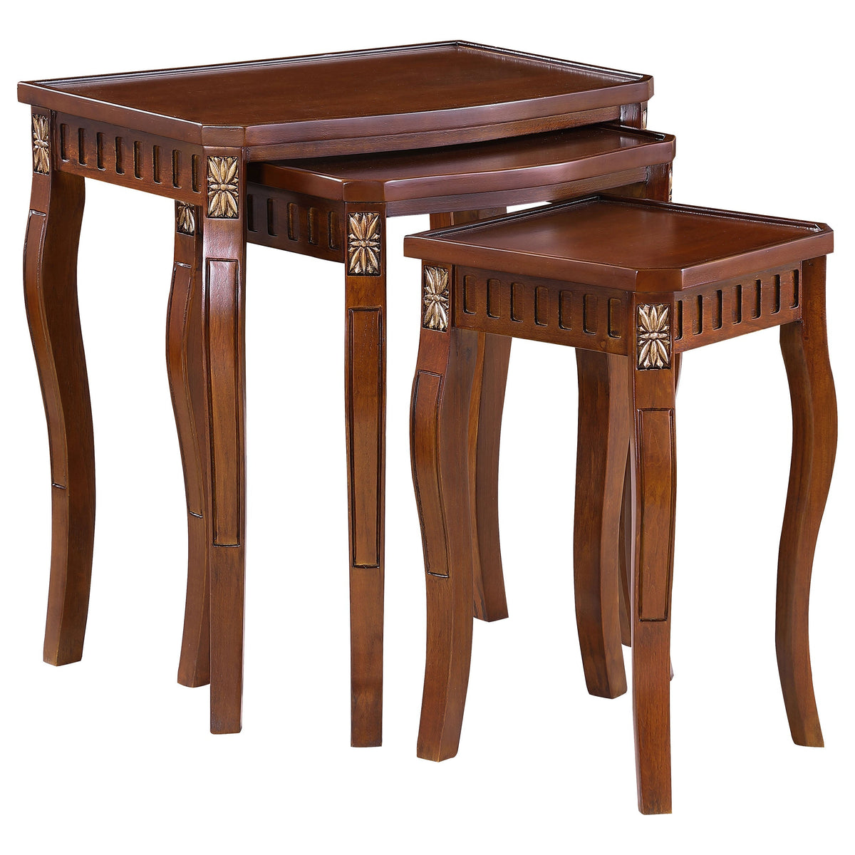 Daphne  Rectangular Wood Nesting Table Set Warm Brown
