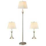 Griffin  Floor and Table Lamp Set Brushed Nickel