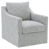 Winter Upholstered Sloped Arm Accent Swivel Chair Beige