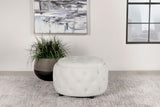 Angelina Tufted Storage Round Ottoman Pearl