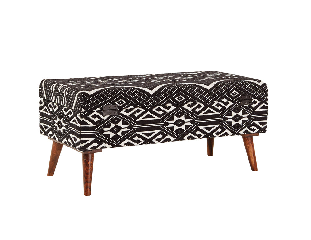 Austin Upholstered Bench Beige and Black