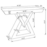 Cerecita Console Table with Triangle Base Clear Mirror