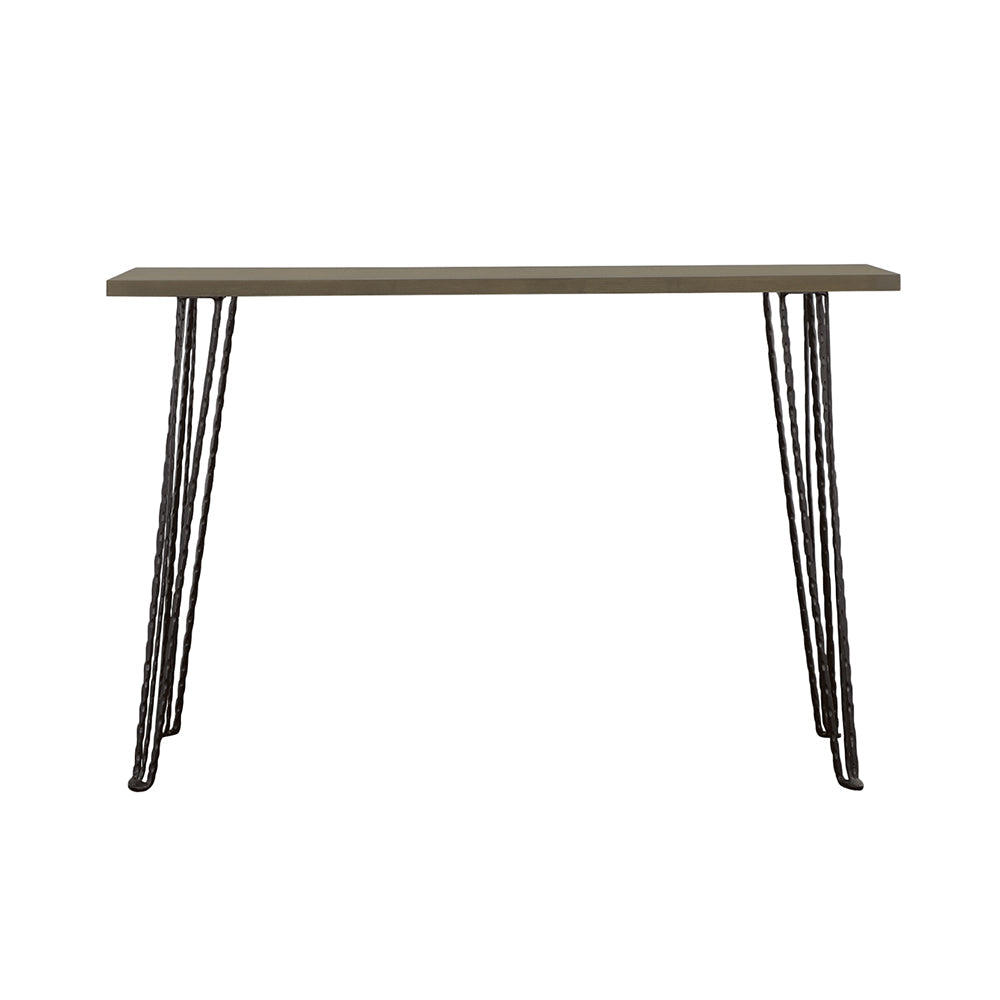 Neville Rectangular Console Table Concrete and Black