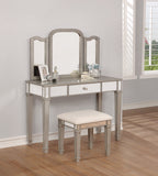 2-piece Vanity Set Metallic Platinum and White