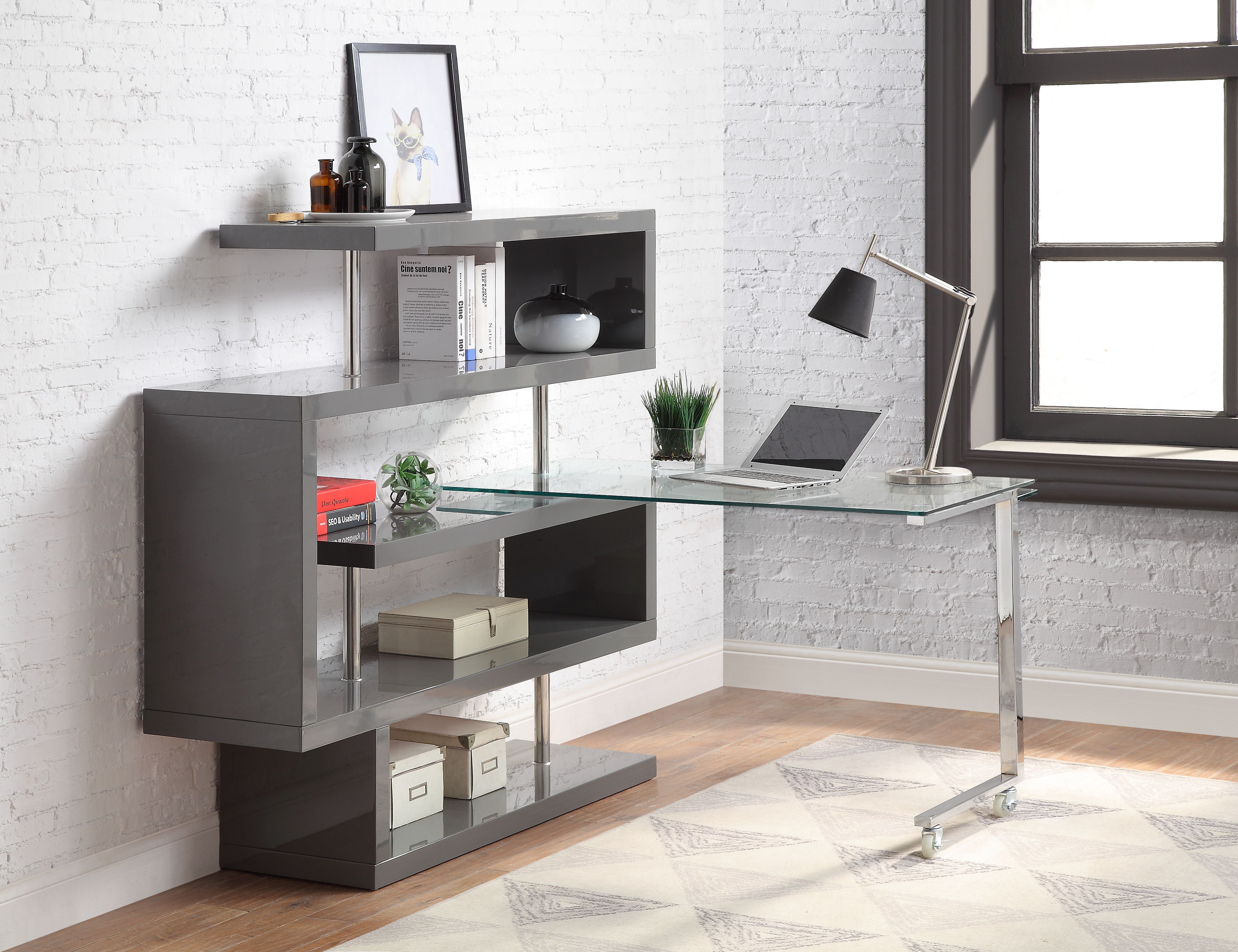 Buck II Writing Desk W/Bookshelf