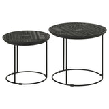 Loannis 2-piece Round Nesting Table Matte Black