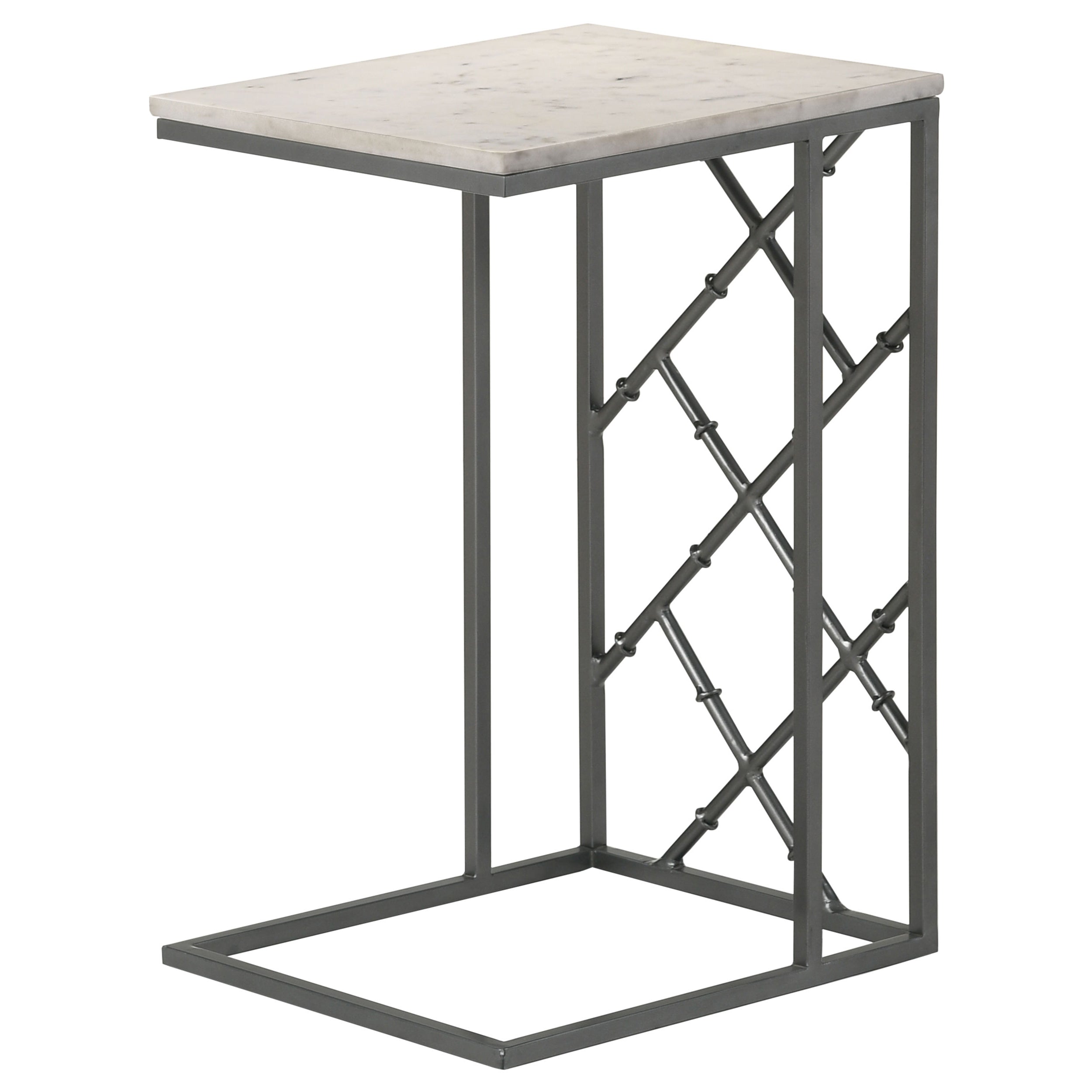 Angeliki Accent Table with Marble Top White