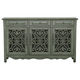 Madeline 3-door Accent Cabinet Antique Green