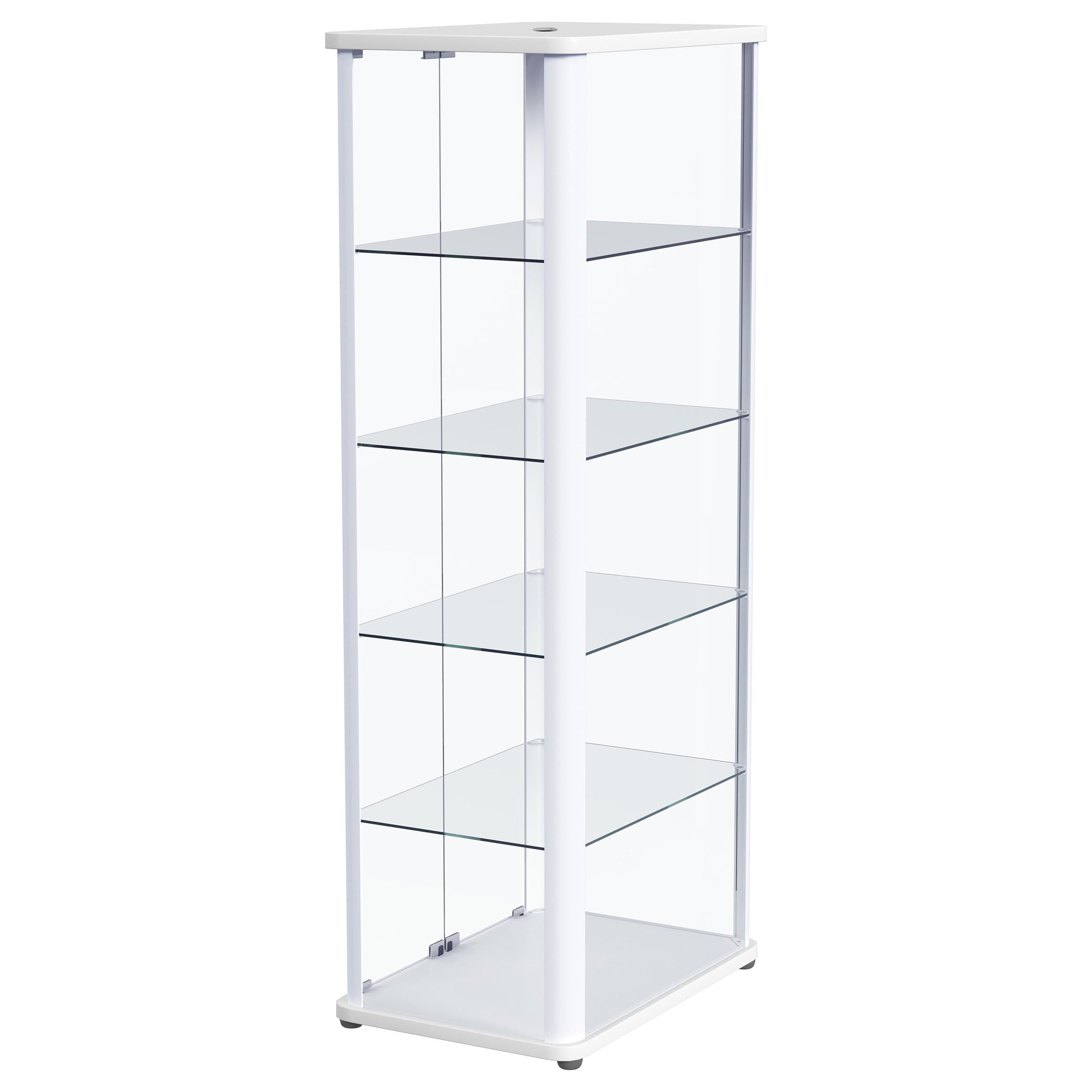 Aero 5-shelf Display Curio Cabinet with LED Lighting White