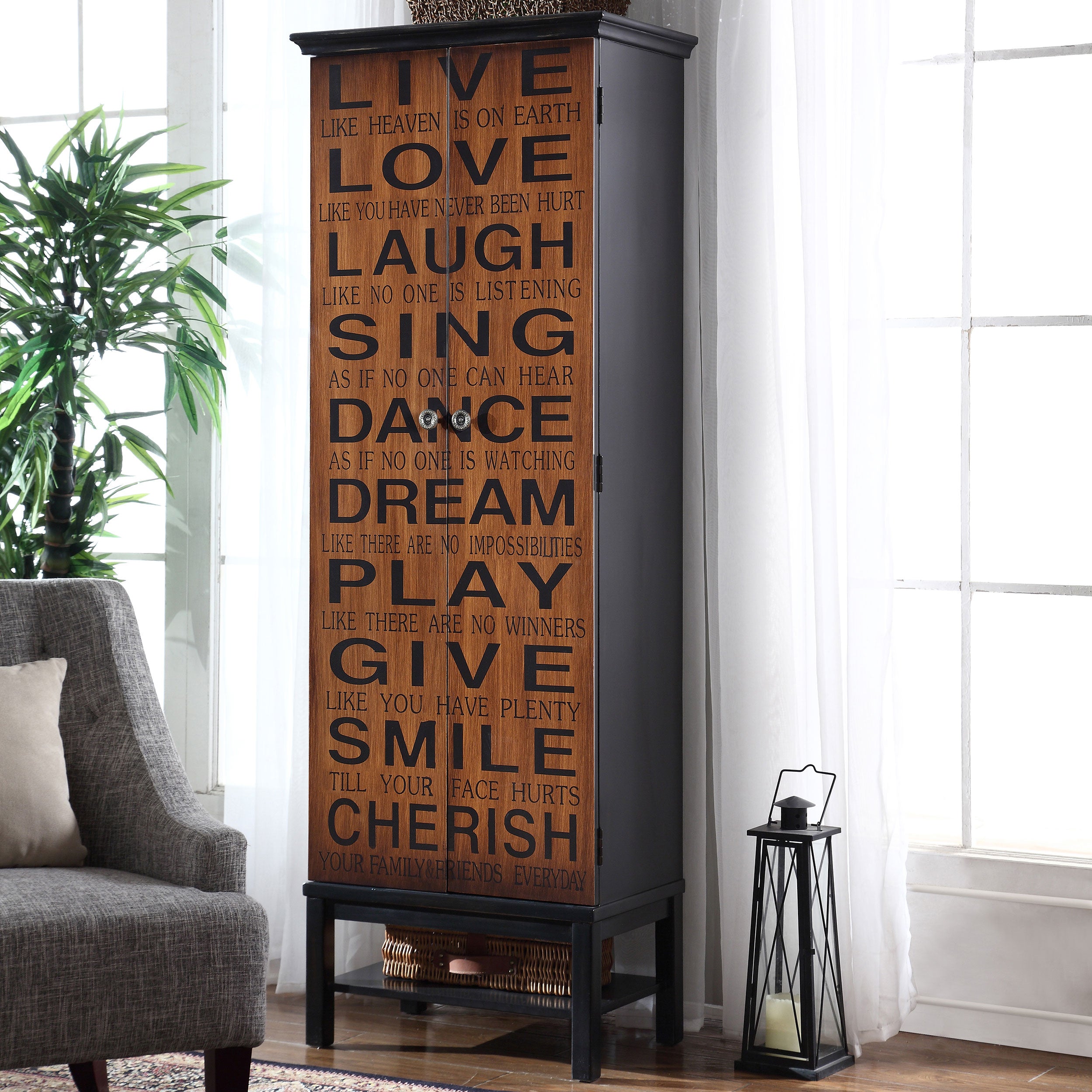 Lovegood 2-door Accent Cabinet Rich Brown and Black